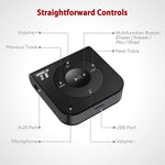 15 Hour Bluetooth Receiver/Bluetooth Car Kit, TaoTronics Portable Wireless Audio Adapter 3.5mm Aux Stereo Output (Hands-Free Calling, Bluetooth 4.2, A2DP, CVC Noise Cancelling)