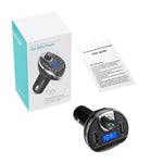 KeeKit Bluetooth FM Transmitter, Wireless in-Car FM Transmitter Radio Adapter Car Kit, Universal Car Charger with Dual USB Charging Ports, Hands-Free Calling for Smartphones