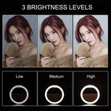 Selfie Ring Light,Hongdayi Clip On Selfie Light for Phone Camera 3-Level Brightness Mini Selfie LED Camera Light for iPhone,iPad,Sumsung Galaxy,Sony, Motorola,Smart Phones,Photography,Video (White)