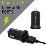 Kinivo BTC480 Bluetooth Hands-Free Car Kit for Cars with Aux Input Jack (3.5 mm) -with Magnetic Mount, Dual Port USB Charger and Multi-Point Connectivity