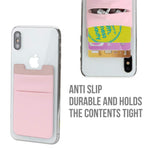3 Pack Adhesive Phone Card Holder, BAIMAHUI Stretchy Credit Card Stick on Wallet Pocket Sleeve Compatible with iPhone, Samsung, Most Android Smart Phones (Black Gray Pink)