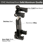 Ulanzi ST-03 Metal Smart Phone Tripod Mount with Cold Shoe Mount and Arca-Style Quick Release Plate for iPhone Xs Xs Max X 8 7 Plus Samsung,Cell Phone Tripod Holder Clip Adapter for Joby GorillaPod