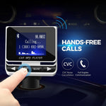 Bluetooth FM Transmitter for Car, LeeQin Bluetooth Car Adapter, Wireless In-Car Stereo Radio Adapter Car Kit Hands Free Calling, With 5V 2.1A USB Car Charger AUX Input 1.4 Inch Display TF Card Slot