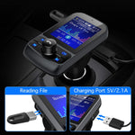 FM Transmitter, Nulaxy 1.8" Color Screen Bluetooth FM Transmitter Wireless In-Car Radio Adapter w/ Car Battery Voltage Reading, Handsfree Calling, USB Drive, TF Card, AUX, EQ Mode - KM34, Black