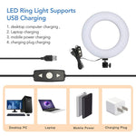 6" Ring Light with Tripod Stand for Selfie,Makeup Live Cell Phone Holder,Desktop LED Lamp for YouTube