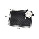 Lzttyee Camellia Flower Crystal Pearl Car Dashboard Pad Anti-Slip Dash Sticky Mat for Cell Phone and Accessories Holder (Rose Red Flower)