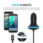 Type C Car Charger, Maxboost 36W Quick Charge 3.0 USB Port &Built-in USB C (3.1) Cable for Galaxy S10, S10+, S10e,S9,S9 Plus, Note 9 8, LG G7 G6, HTC, Nexux, MacBook, iPhone,OnePlus,Nintendo Swith