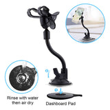 Car Phone Mount Windshield, Long Arm Clamp iVoler Universal Dashboard with Double Clip Strong Suction Cup Cell Phone Holder Compatible iPhone Xs XS Max X 7 8 Plus 6 Plus Galaxy S9 S8 S7 Plus Note 9