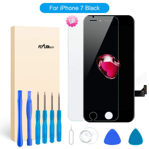 for iPhone 7 Screen Replacement - LCD Display 3D Touch Screen Digitizer Frame Full Assembly with Repair Tool Kits and Screen Protector (Black 4.7 Inch)