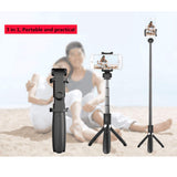 3 in 1 Selfie Stick, BESTTRENDY Bluetooth Extendable Selfie Stick Tripod with Wireless Remote Compatible with Phone X/Phone 8/8 Plus/Sumsung S9 iOS and Android Cellphone(A004)