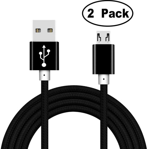 [2-Pack]Cable for Amazon Kindle Replacement Micro USB Cable,iBarbe Sync Charger for Fire Tablet Alexa,Paperwhite,Oasis,Fire Kids Edition,HD Kids Edition,TV Stick,New Fire TV Pendant,Echo Dot-black