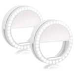 Selfie Ring Light, 2 Pack Rechargable 36 LED Natural Light Lighting Clip On Phone Tablet Laptop Photography Phone Camera Photos Video by BOIROS