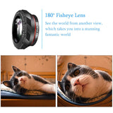 Phone Camera Lens, KNGUVTH 5 in 1 Cell Phone Lens Kit - 12X Zoom Telephoto Lens + Fisheye Lens + Super Wide Angle Lens+ Macro Lens (2 Lens) Compatible with iPhone X XS Max XR/8/7/6/6s Samsung Andriod