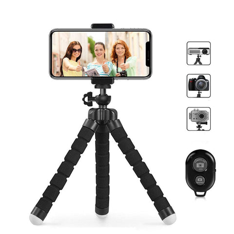 Phone Tripod, PacGo Flexible and Portable Cell Phone Tripod with Remote Shutter and Universial Clip for iPhone, Android Phone, Camera and Sports Gopro