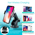 Heiyo Wireless Car Charger Mount, Auto-Clamp Cradle, Qi Charging Holder, Windshield & Air Vent, 10W Compatible for Samsung S9/S9+/S8/Note 8, 7.5W Compatible for iPhone Xs Max//Xs/XR/X 8/8 Plus(Black)