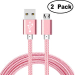 [2-Pack]Cable for Amazon Kindle Replacement Micro USB Cable,iBarbe Sync Charger for Fire Tablet Alexa,Paperwhite,Oasis,Fire Kids Edition,HD Kids Edition,TV Stick,New Fire TV Pendant,Echo Dot-rosegold