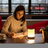 SHAVA Night Light Bluetooth Speaker, Portable Wireless Bluetooth Speakers, Touch Control, Color LED Speaker, Bedside Table Light, Speakerphone/TF Card/AUX-in Supported (White), 7