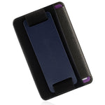 Sinjimoru Phone Grip Card Holder with Phone Stand, Stick on Wallet Functioning as Safety Card Holder for ID/IC Card Useful Leather Phone Stand and Phone Holder. Sinji Pouch B-Grip, Navy.