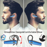 Bluetooth Headset, Handsfree Wireless Earpiece with Mic and Mute Key for Business/Office/Driving (Bluetooth V5.0, 240 Hours Standby Time, Blue)