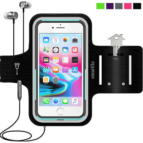 iPhone & Phone Armband Running Workout Holder for iPhone Xs Max, XR, 8 Plus,7 Plus,6s Plus, Samsung Galaxy S9+/ Note 9, LG, Pixel, MOTO, with their CASE on, Fitness Gym Gear for sports, exercise-Black