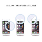 Selfie Ring Light, Rechargeable Clip on Selfie Fill Light with 36 LED Light, 3-Level Adjustable Brightness Compatible for iPhone, iPad, Android, Tablet, Laptop, Camera Video (White)
