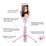 Selfie Stick Tripod with Remote Bluetooth - VANZAVANZU New Best Selfie Stick Monopod Tripod for iPhone X 6s 7 8 Plus Samsung s7 Edge, Podcast, Live Broadcasting, Facetime (Pink)