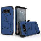 Samsung Galaxy S8 Case, Zizo [Bolt Series] w/ [Galaxy S8 Screen Protector] Kickstand [12 ft. Military Grade Drop Tested] Holster Belt Clip - Galaxy S8 Blue/Black