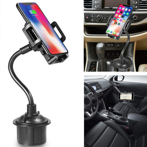Marrrch Car Phone Mount,360 Degree [Adjustable Distance] Cup Car Phone Holder Compatible with iPhone Xs/XS MAX/XR/X/8/8Plus/7/7Plus, Galaxy S7/S8/S9, Google Nexus, Huawei and More (Black)