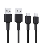 AUKEY USB C Charging Cable [ 6ft 2-Pack ] USB C Cable to USB A Braided Nylon Fast Charger Cord for Samsung Galaxy Note 9 8 S10 S10+ S10e S9 S8 + Fold Cord, LG V30 G6, HTC U11, Nintendo Switch, Pixel
