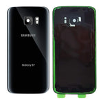 CELL4LESS Compatible Back Glass Cover Back Door w/Installed Camera Lens, Custom Removal Tool & Installed Adhesive Replacement for Samsung Galaxy S7 - All Models G930 - OEM Replacement (Black)