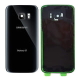 CELL4LESS Compatible Back Glass Cover Back Door w/Installed Camera Lens, Custom Removal Tool & Installed Adhesive Replacement for Samsung Galaxy S7 - All Models G930 - OEM Replacement (Black)