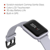 Amazfit BIP smartwatch by Huami with all-day heart rate and activity tracking, sleep monitoring, GPS, 30-day battery life, Bluetooth (White Cloud)