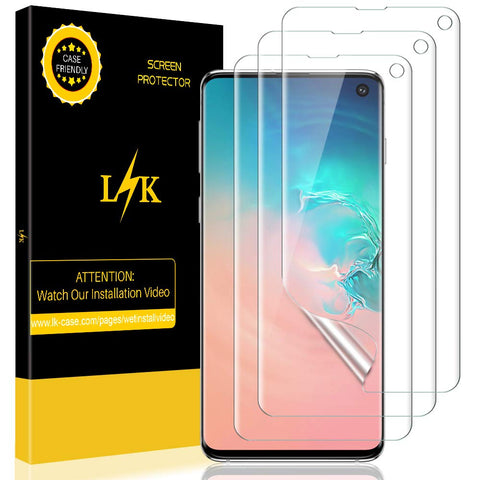 LK [3 Pack] Screen Protector for Samsung Galaxy S10, [HD Clear][Case-Friendly] Bubble-Free with Lifetime Replacement Warranty