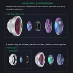 AMIR For iPhone Lens, 0.4X Wide Angle Lens + 180°Fisheye Lens & 10X Macro Lens (Screwed Together), Cell Phone Lens for iPhone Camera Lens for iPhone 7 Plus, 8, 7, 6s, Samsung & Smartphones(Silver)