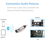 RIVERSONG Mini Bluetooth Receiver, Wireless Bluetooth 4.1 Receiver Adapter Bullet, Hands-Free Car Kits with 3.5mm Aux Jack Receiver for Audio Stereo System Headphone Speaker (Silver)