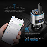 FM Transmitter, Nulaxy V4.2 Bluetooth FM Transmitter, Wireless FM Radio Car Bluetooth Adapter with QC3.0 Quick Charge, Support USB Drive, TF Card, Hands-Free Talking, Activate Siri/Google Now - NX08