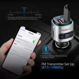 FM Transmitter, Nulaxy V4.2 Bluetooth FM Transmitter, Wireless FM Radio Car Bluetooth Adapter with QC3.0 Quick Charge, Support USB Drive, TF Card, Hands-Free Talking, Activate Siri/Google Now - NX08