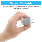 USB Wall Charger, X-EDITION 4-Pack 10.5W/2.1A Universal 2-Port USB Wall Plug Power Adapter for Phone X, 8/8 Plus 7/7 Plus, 6/6 Plus 6S, Pad, Samsung Galaxy S5 S6 S7 Edge, Nexus, LG, HTC (Gray)