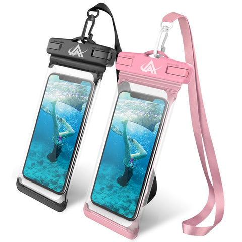 Universal Waterproof Case, Lansen Waterproof Phone Pouch Dry Bag Compatible with iPhone Xs/XR/XS Max/8/7/7 Plus/6S/6/6S Plus, Samsung Galaxy S9/S9 Plus/S8/S8 Plus/Note 8 6 5 4,HTC-[2 Pack]