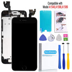 Screen Replacement Compatible iPhone 6 Black 4.7(inch) LCD Display Touch Digitizer Assembly Repair Kit & Home Button,Ear Speaker, Front Camera,Proximity Sensor ，Repair Tools
