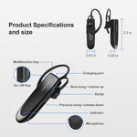 Bluetooth Earpiece Link Dream Wireless Headset with Mic 24Hrs Talktime Hands-Free in-Ear Headphone Compatible with iPhone Samsung Android Smart Phones, Driver Trucker (Black)