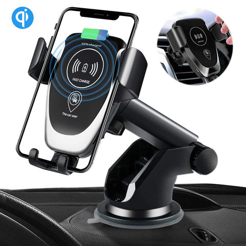 SANCEON Qi Wireless Car Charger Mount,10W Fast Charging Car Phone Holder Air Vent Dashboard Compatible with iPhone Xs/Xs Max/XR/X/ 8/8 Plus, Samsung Galaxy S10 /S10+/S9 /S9+/S8 /S8+