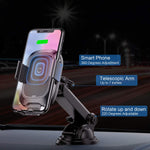 Baseus Wireless Car Charger Mount, 10w Automatic Infrared Qi Fast Charging Car Phone Holder Dashboard Compatible with iPhone Xs/Xs Max/XR/X, Galaxy Note 9/ S9/ S9+ & Other Qi-Enabled 4.0-6.5in