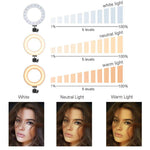 6" Ring Light with Tripod Stand for Selfie,Makeup Live Cell Phone Holder,Desktop LED Lamp for YouTube