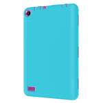 Hocase Fire 7 2015 Tablet Case - Shockproof Raised Edges Screen Protection Silicone Rubber Bumper Hard Protective Case For Amazon Fire 7 Tablet (For 2015 5th Generation Only) - Sky Blue/Deep Pink