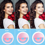 Hicdaw 2PCS Selfie Light Ring Selfie Light Led Circle Clip On Selfie Light 3 Level Adjustable Brightness Rechargeable Compatible for Phone Photography