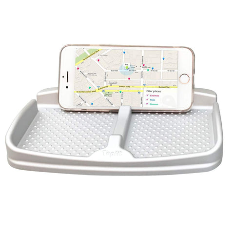 No Slip Car Dashboard Grip Pad,Anti Skid Rubber Automobile Visor Organizer Holder Tray Storage Stand for Sunglasses,Key Chain,Coins,Pens,Cell Phone,GPS Navigator(Silver)