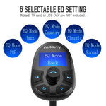 Nulaxy KM22 Bluetooth FM Transmitter Wireless Audio Adapter Handsfree Car Kit TF Card AUX USB 1.44 Display On/Off Button EQ Folder Play Mode, Black