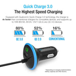 Type C Car Charger, Maxboost 36W Quick Charge 3.0 USB Port &Built-in USB C (3.1) Cable for Galaxy S10, S10+, S10e,S9,S9 Plus, Note 9 8, LG G7 G6, HTC, Nexux, MacBook, iPhone,OnePlus,Nintendo Swith