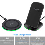 Yootech Wireless Charging Bundle, [2 Pack] 10W Qi-Certified Wireless Charging Pad Stand,7.5W Compatible with iPhone Xs MAX/XR/XS/X/8Plus,10W Fast Charging Galaxy S10/S10Plus/S10E/S9(No AC Adapter)